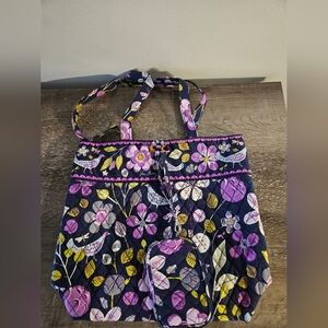 Vera Bradley Nightingale Tote W/ Matching Wristlet Wallet